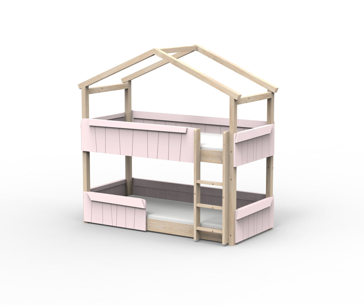 Mathy by Bols Star Light Hut Bunk Bed in Powder Pink (Panels and guard rail)