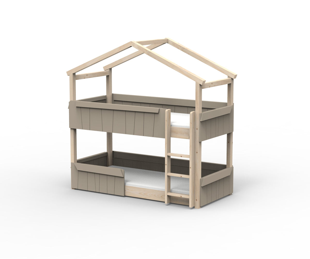 Mathy by Bols Star Light Hut Bunk Bed in Taupe (Panels and guard rail)