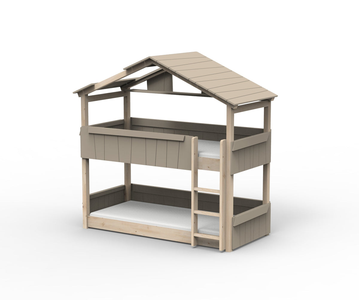 Mathy by Bols Star Light Hut Bunk Bed in Taupe (Panels, roof and shelf)