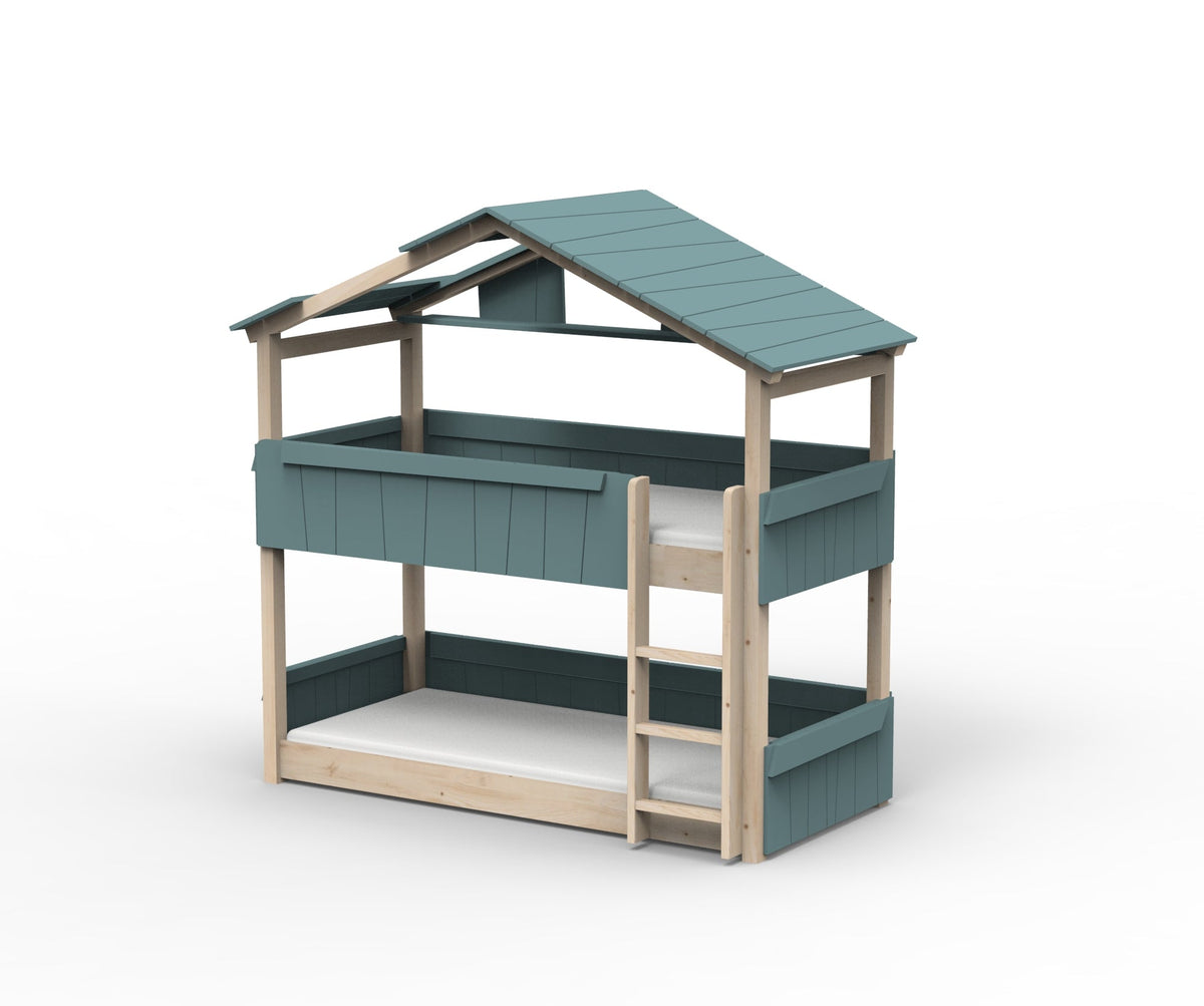 Mathy by Bols Star Light Hut Bunk Bed in Thunderstorm Grey (Panels, roof and shelf)