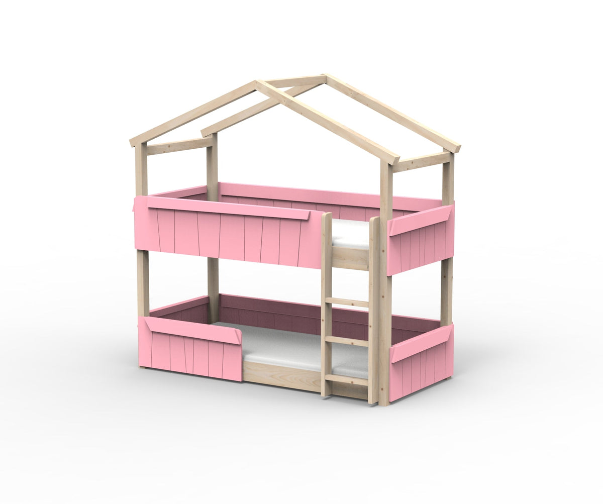 Mathy by Bols Star Light Hut Bunk Bed in Very Light Pink (Panels and guard rail)