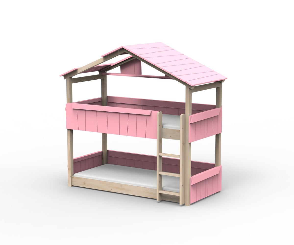 Mathy by Bols Star Light Hut Bunk Bed in Very Light Pink (Panels, roof and shelf)