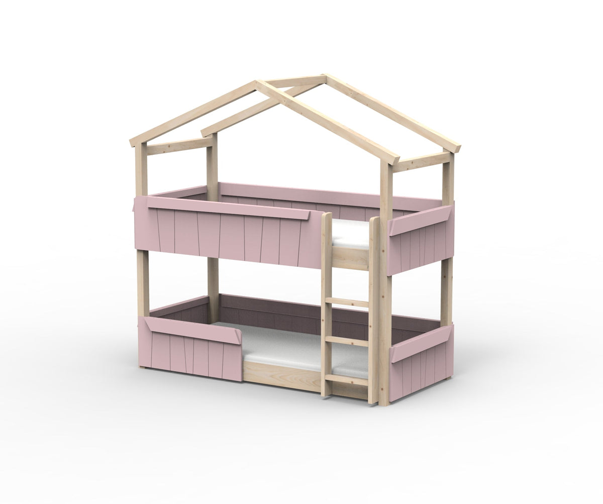 Mathy by Bols Star Light Hut Bunk Bed in Winter Pink (Panels and guard rail)