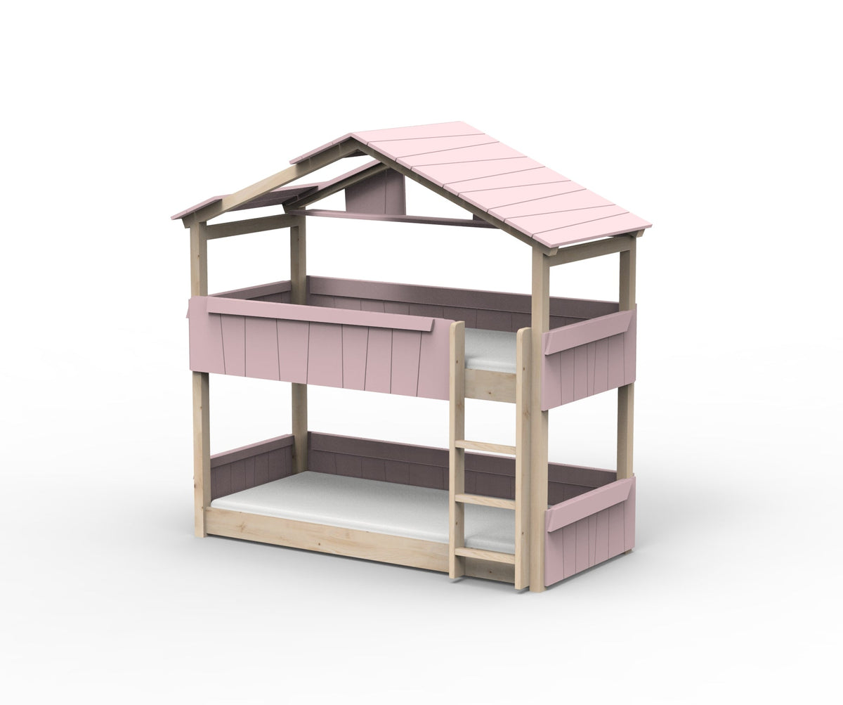 Mathy by Bols Star Light Hut Bunk Bed in Winter Pink (Panels, roof and shelf)