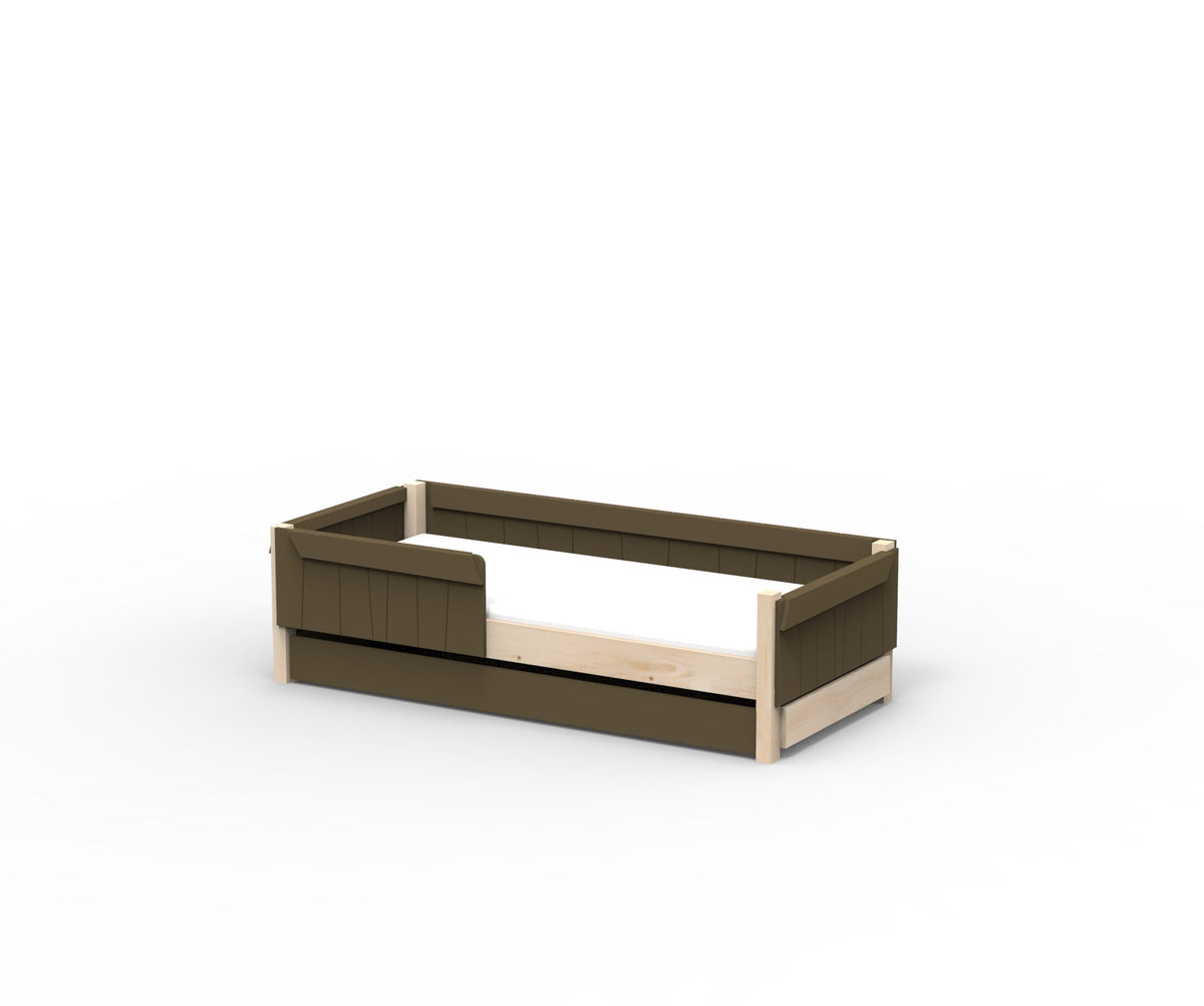 Mathy by Bols Star Light Montessori Floor Bed in Artichoke (With pull-out bed)