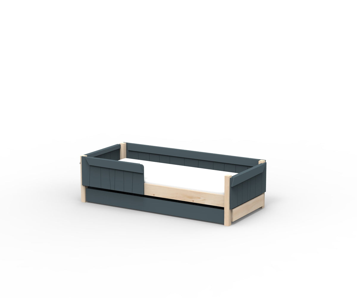 Mathy by Bols Star Light Montessori Floor Bed in Basalt Grey (With pull-out bed)