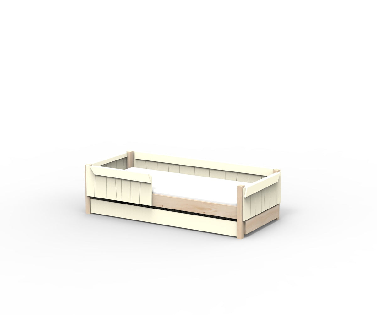 Mathy by Bols Star Light Montessori Floor Bed in Beige Ivory (With pull-out bed)