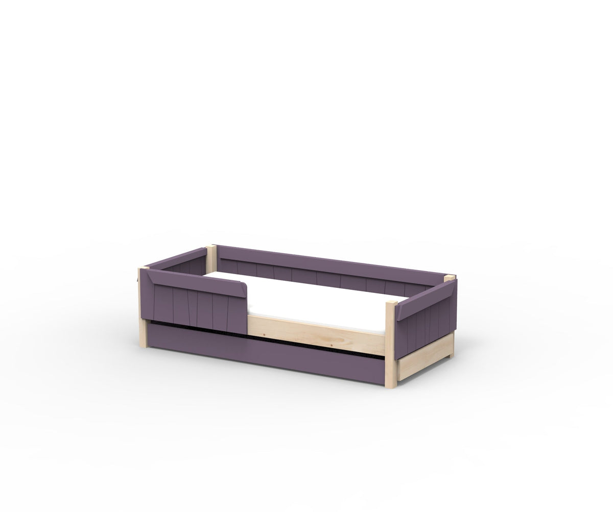 Mathy by Bols Star Light Montessori Floor Bed in Cuberdon Purple (With pull-out bed)