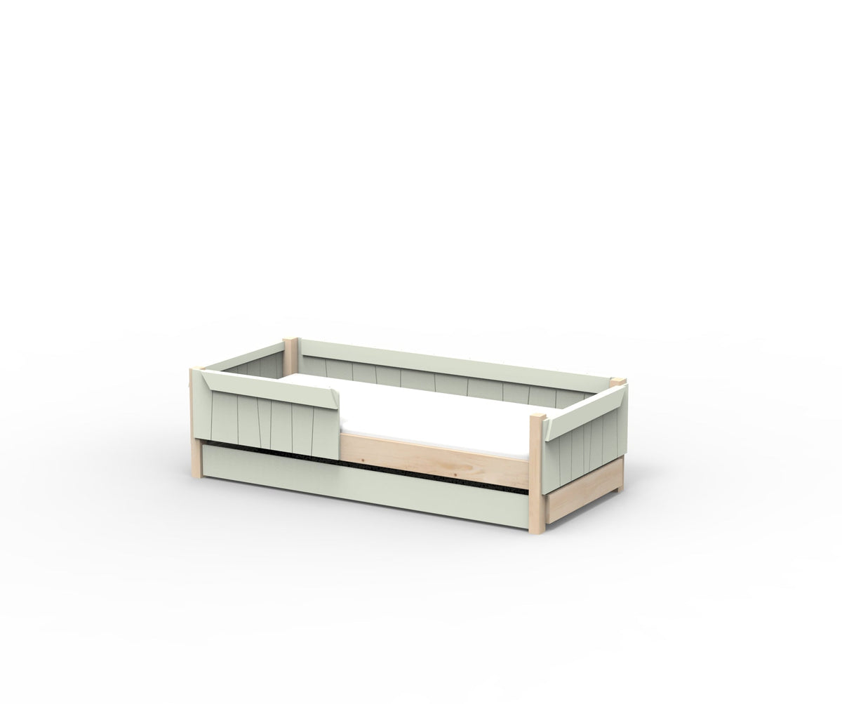 Mathy by Bols Star Light Montessori Floor Bed in Greige (With pull-out bed)