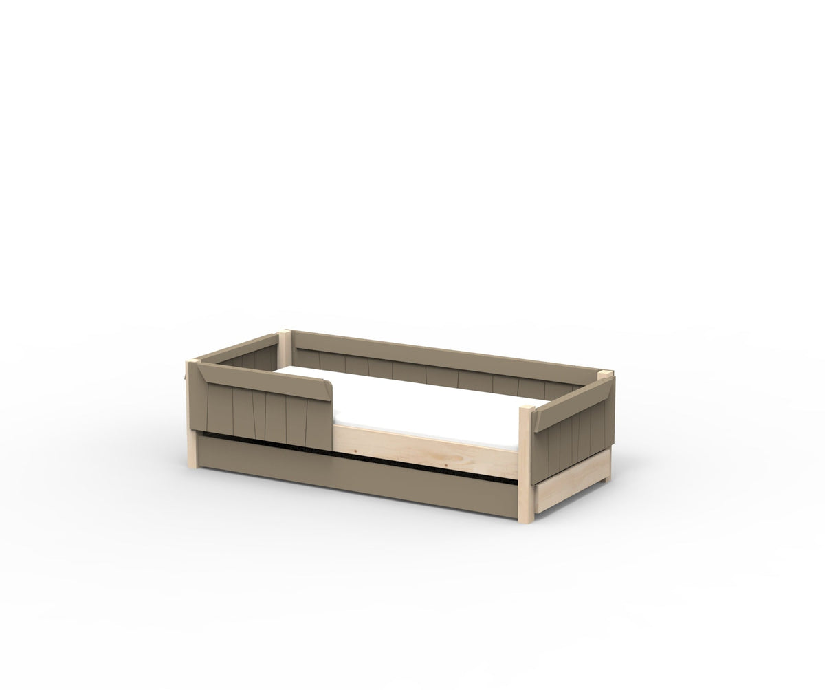 Mathy by Bols Star Light Montessori Floor Bed in Linen (With pull-out bed)