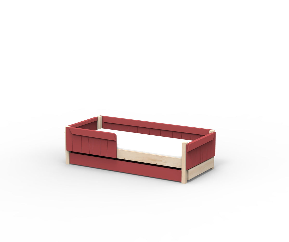 Mathy by Bols Star Light Montessori Floor Bed in Marsala (With pull-out bed)