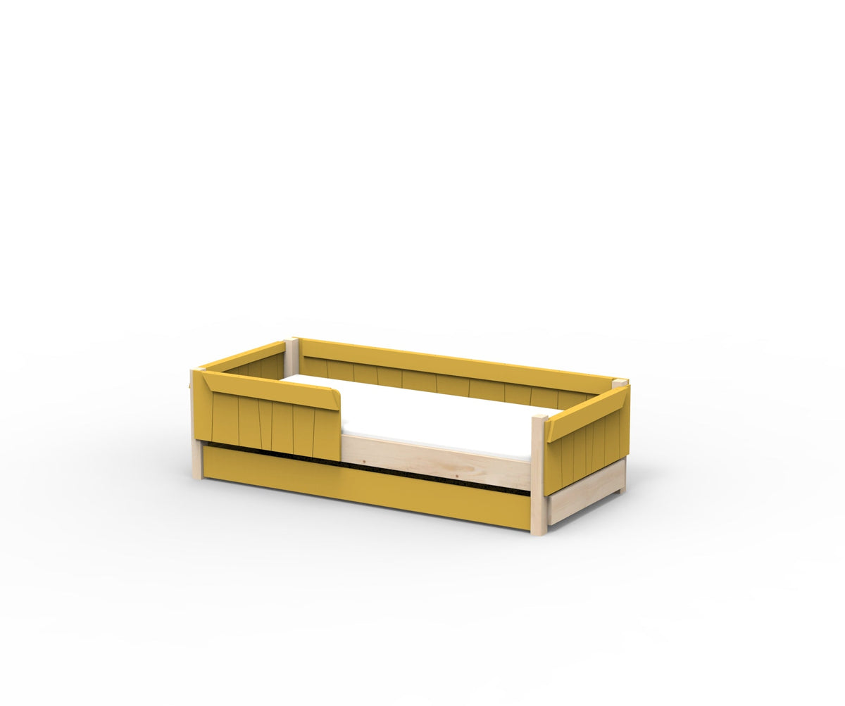 Mathy by Bols Star Light Montessori Floor Bed in Ochre (With pull-out bed)