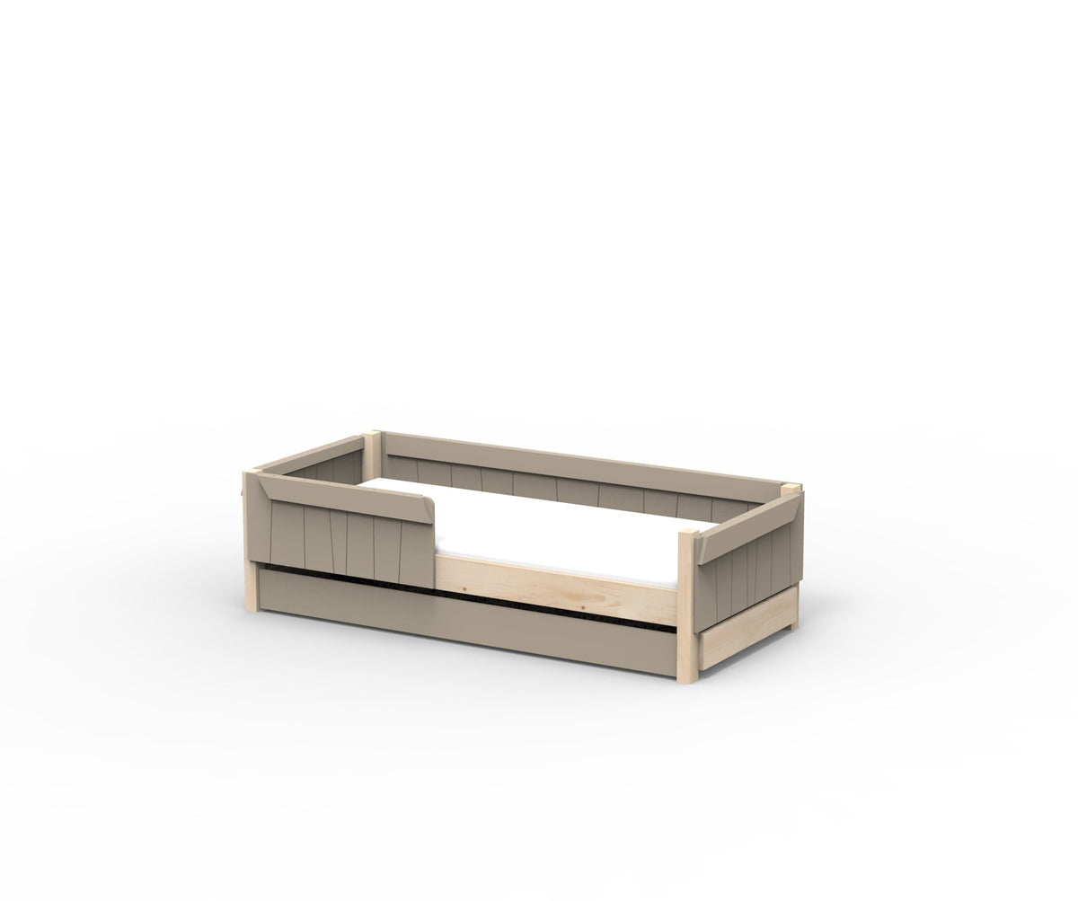 Mathy by Bols Star Light Montessori Floor Bed in Taupe (With pull-out bed)