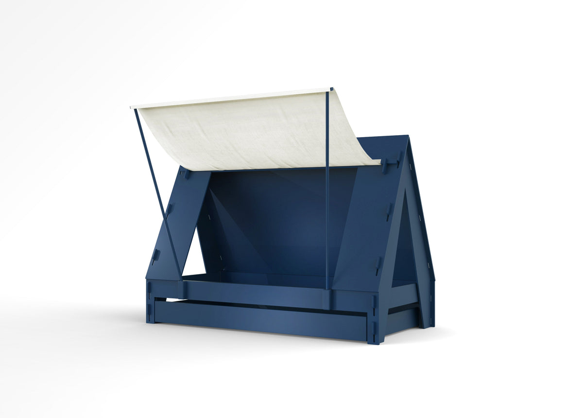 Mathy by Bols Tent Bed with Trundle in Atlantic Blue