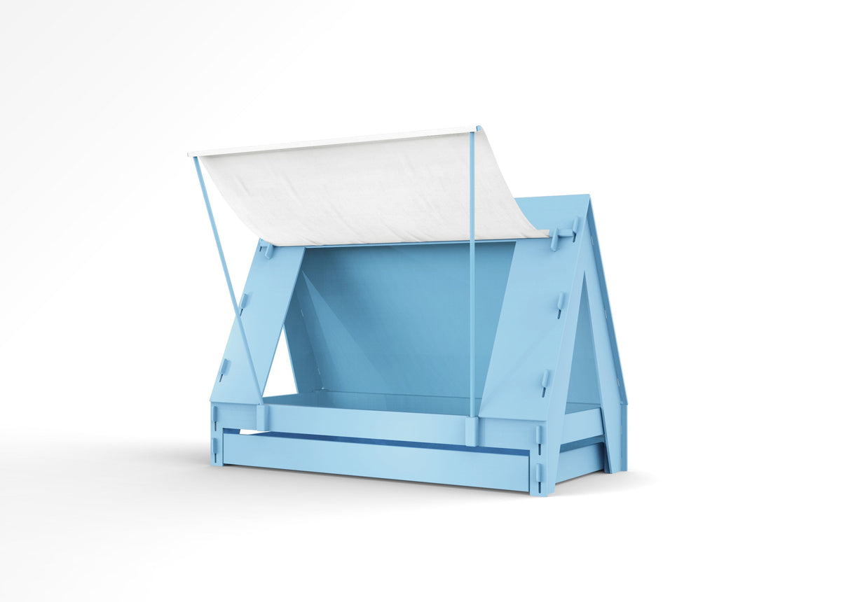 Mathy by Bols Tent Bed with Trundle in Azur Blue