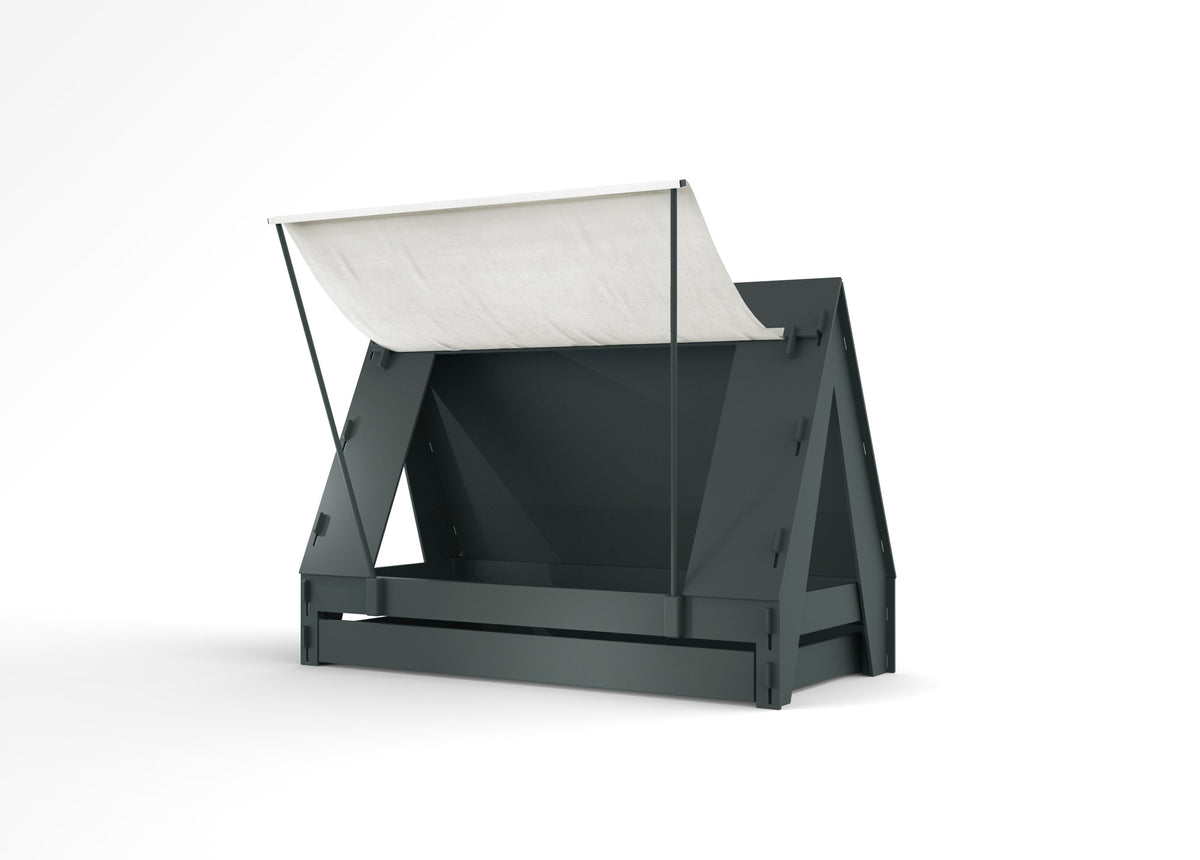 Mathy by Bols Tent Bed with Trundle in Basalt Grey
