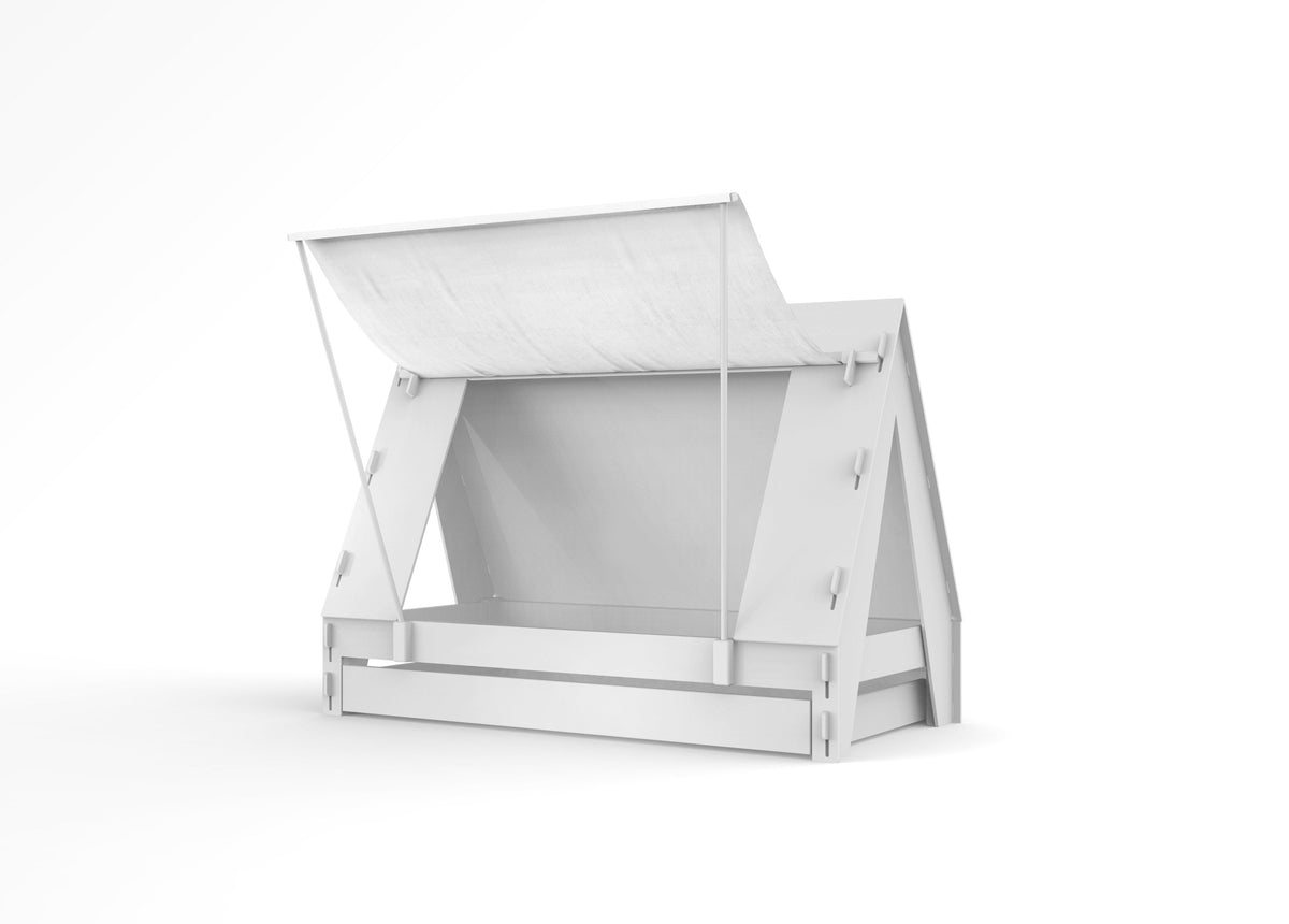 Mathy by Bols Tent Bed with Trundle in Pearl Grey