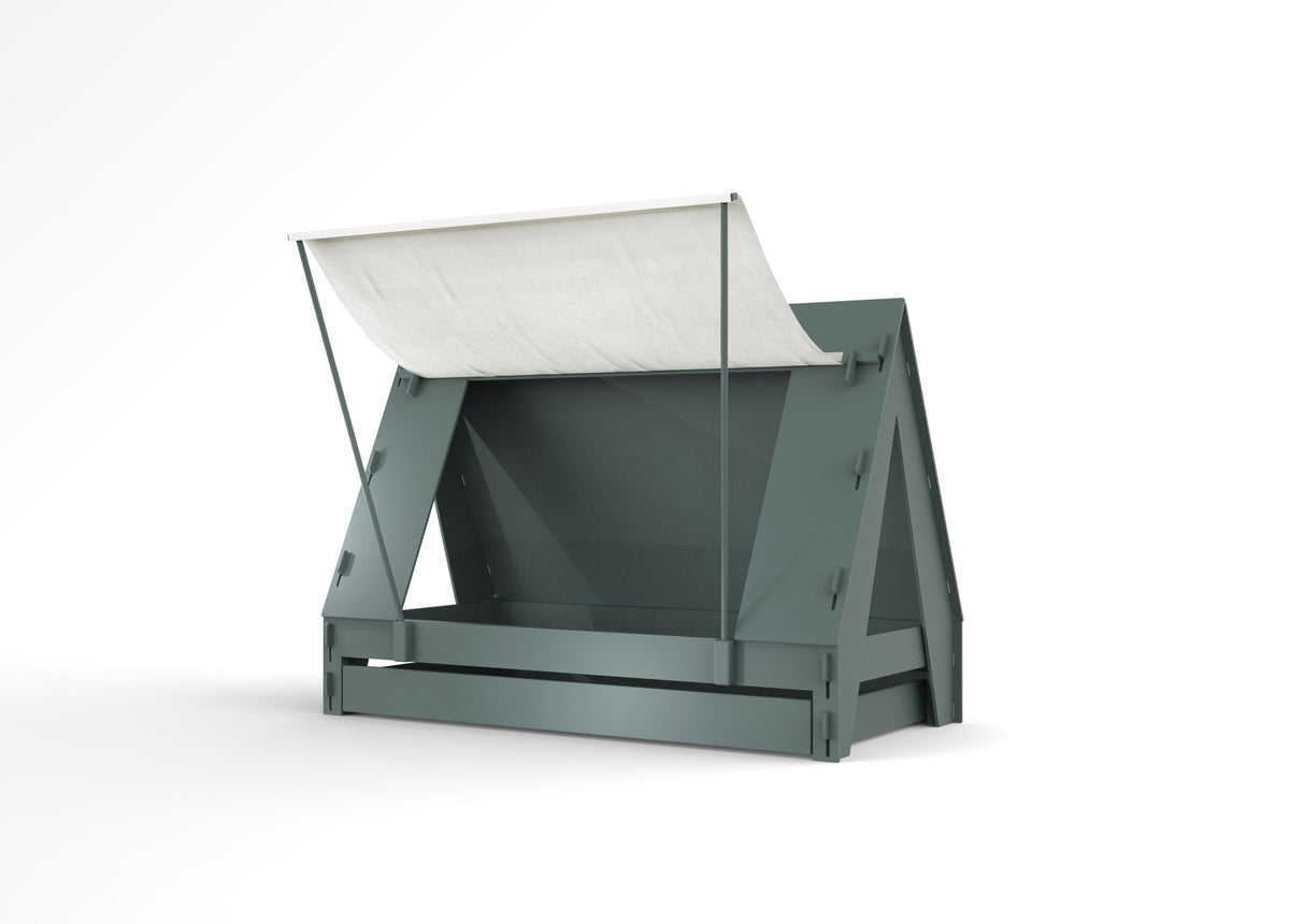 Mathy by Bols Tent Bed with Trundle in Thunderstorm Grey