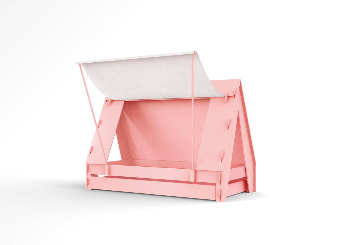 Mathy by Bols Tent Bed with Trundle in Very Light Pink