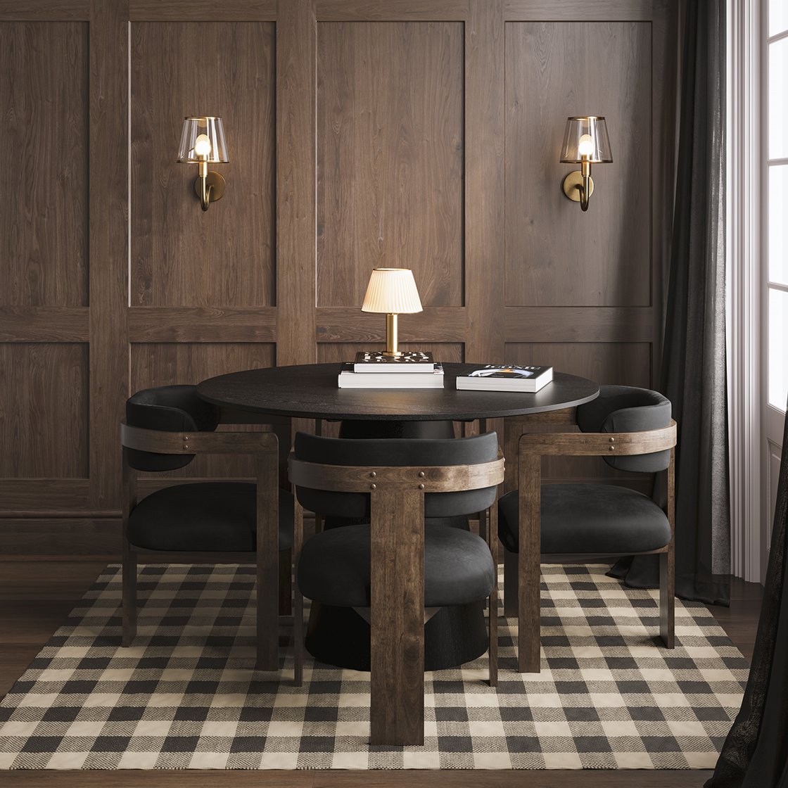 Mayfield round pedestal dining table
