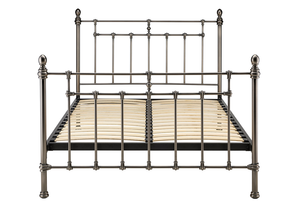 Mereford Brushed Black Nickel Metal Bed in Misty Black Nickel – product view 6