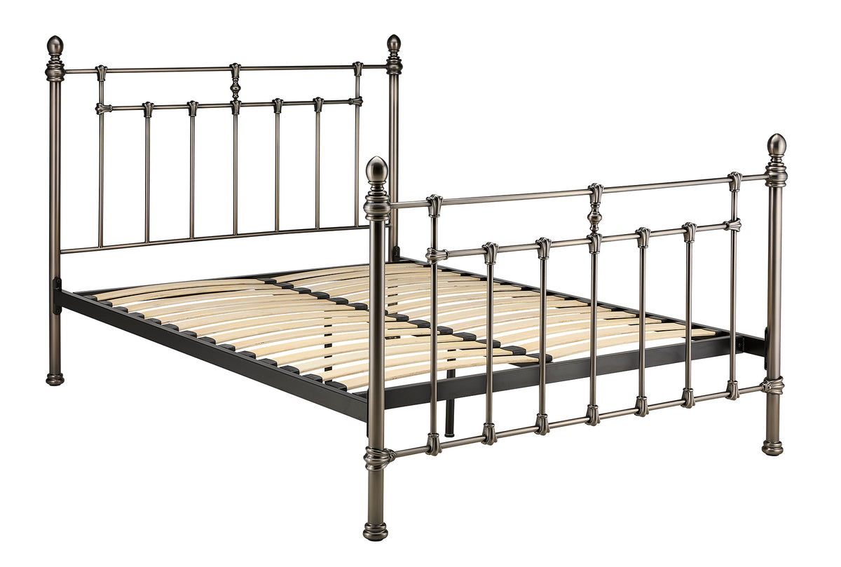 Mereford Brushed Black Nickel Metal Bed in Misty Black Nickel – product view 7