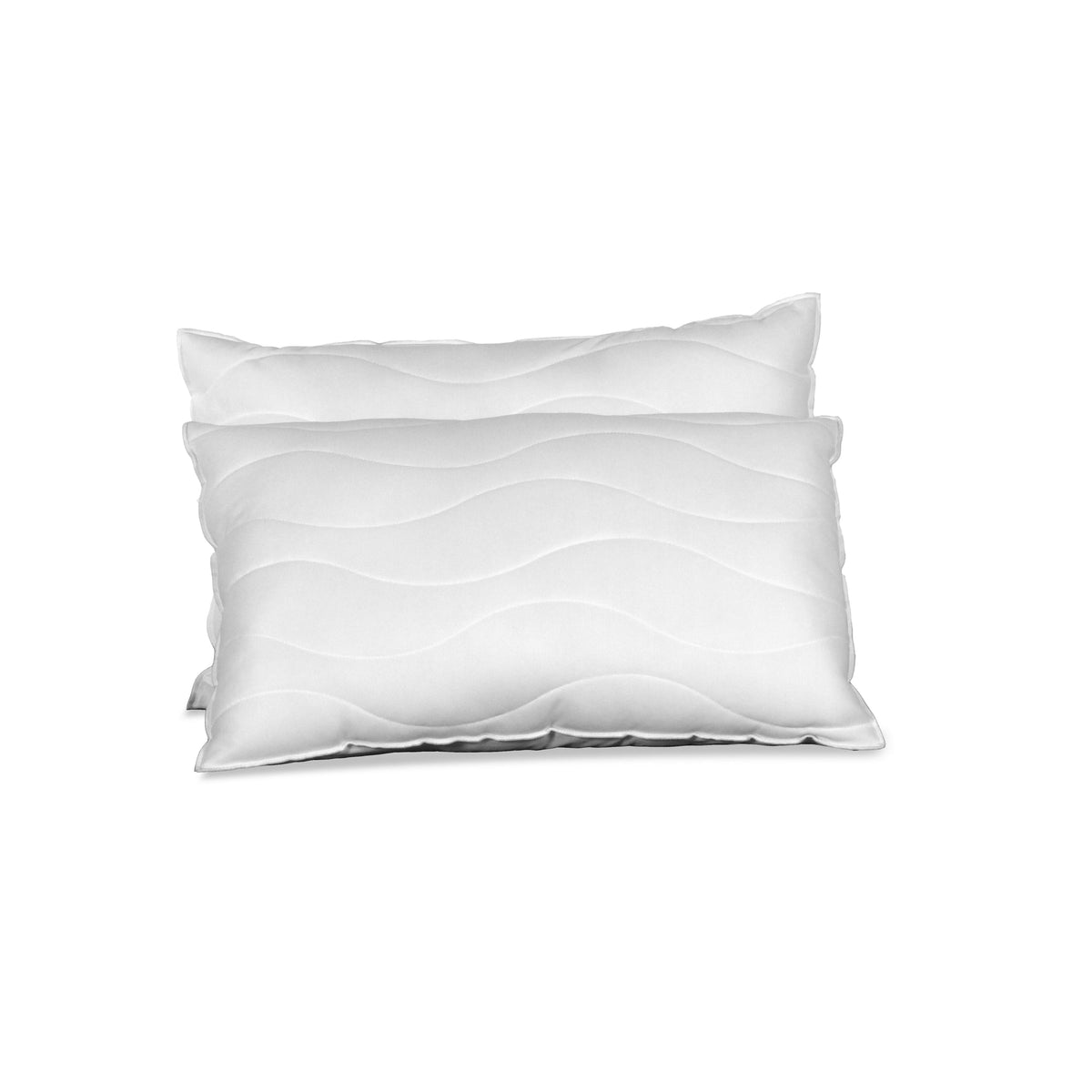 Millie & Jones Super Support Fibre Pillow, a pair of pillows standing up