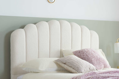 Monaco Fabric White Ottoman Bed