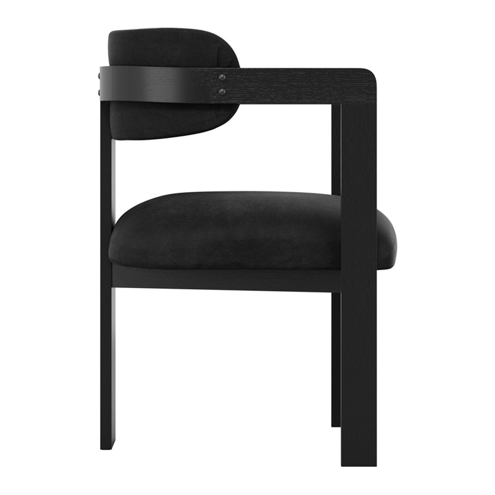Moreton curved velvet dining chair