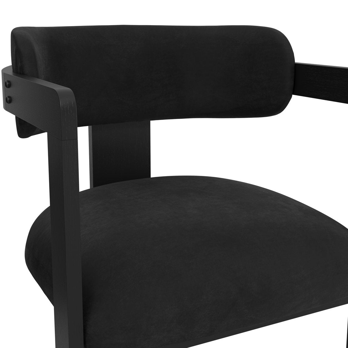 Moreton curved velvet dining chair