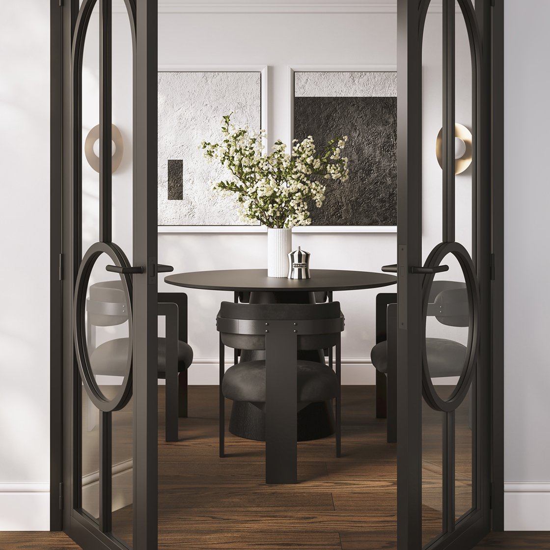 Moreton curved velvet dining chair