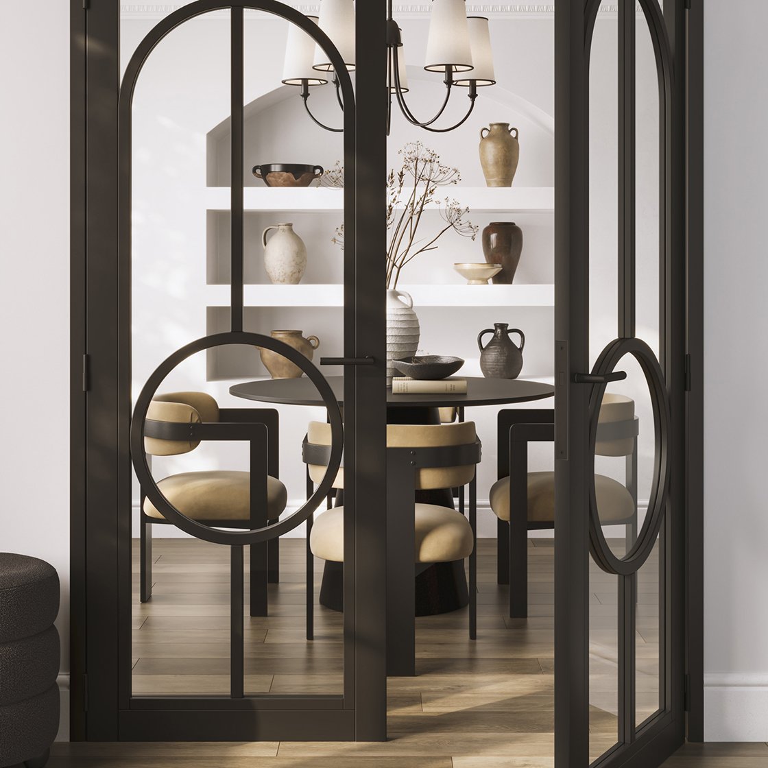 Moreton curved velvet dining chair