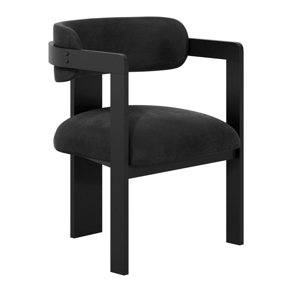 Moreton curved velvet dining chair in Black