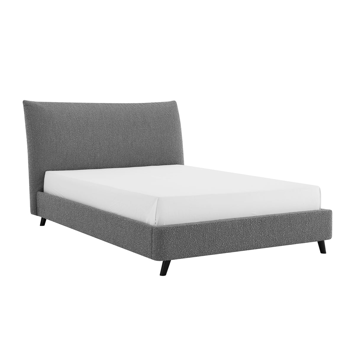 Morwenna Boucle Pillow Headboard King Bed in Dove Grey – product view 5