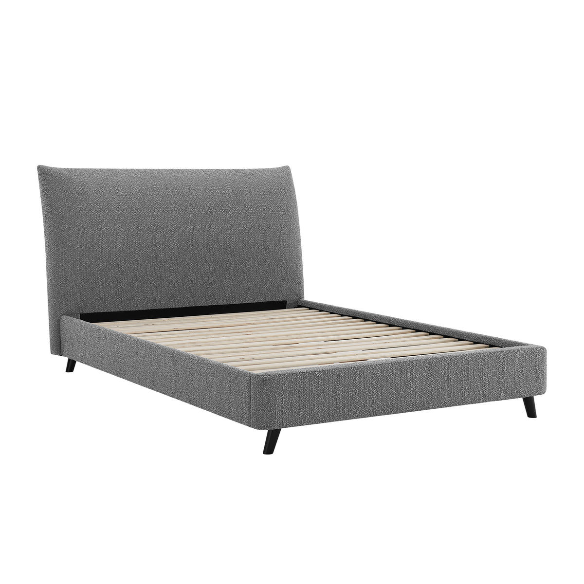 Morwenna Boucle Pillow Headboard King Bed in Dove Grey – product view 6