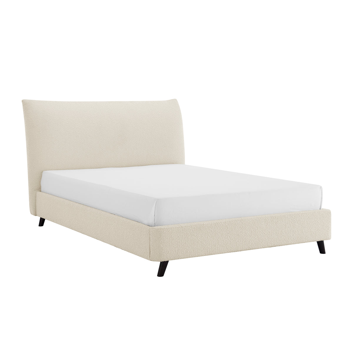Morwenna Boucle Pillow Headboard King Bed in Ivory – product view 12