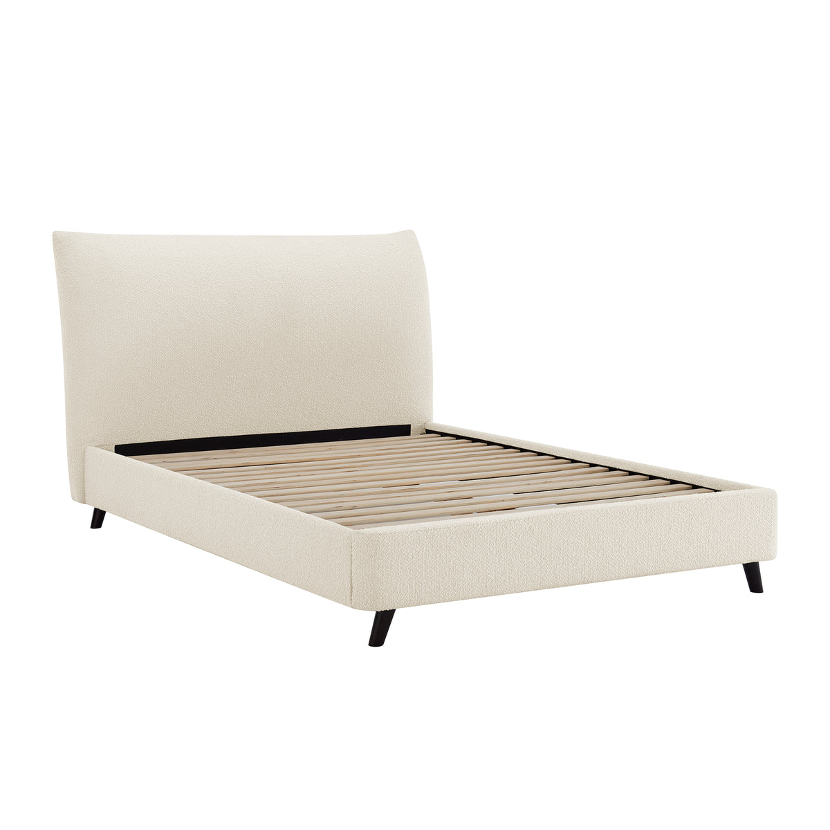 Morwenna Boucle Pillow Headboard King Bed in Ivory – product view 13