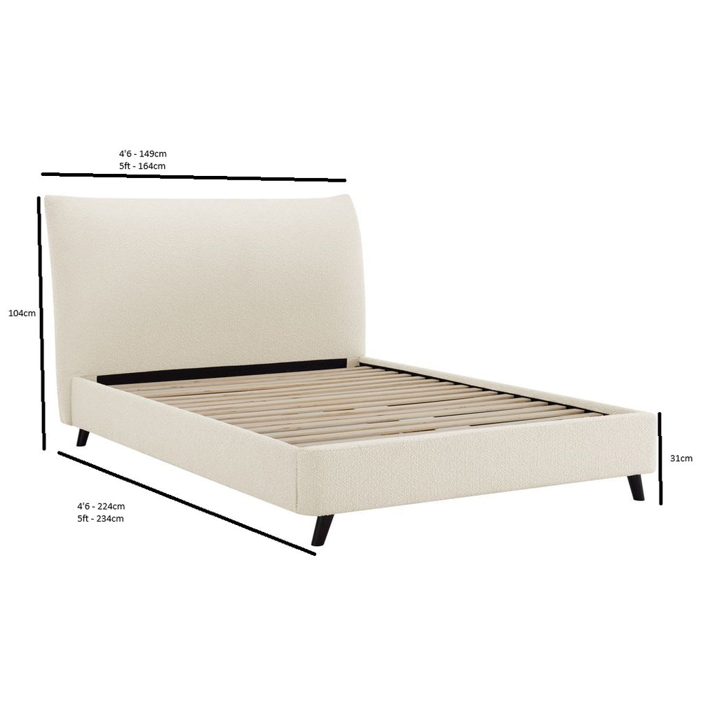 Morwenna Boucle Pillow Headboard King Bed dimensions