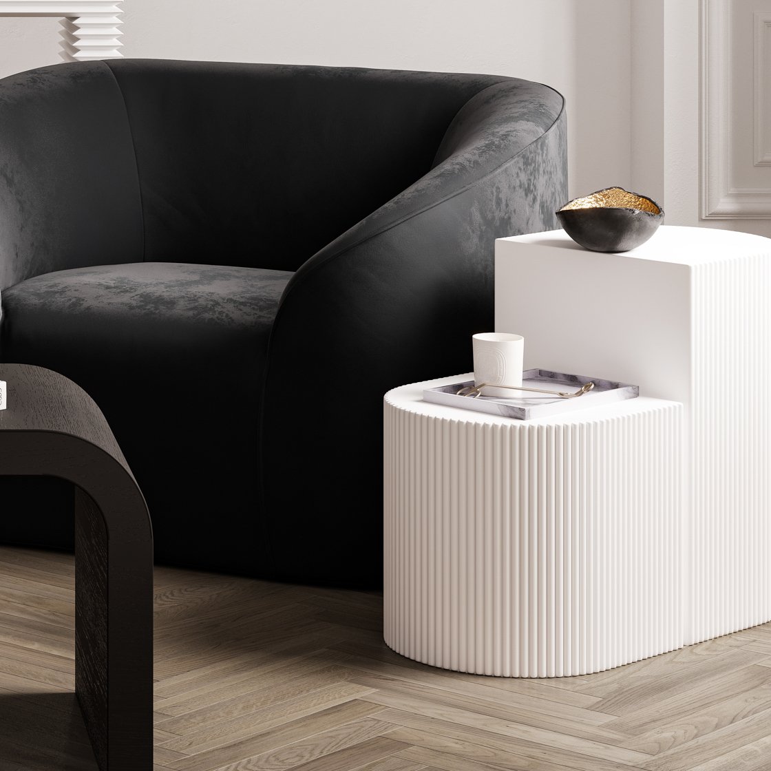 Mylor fluted side tables, set of 2