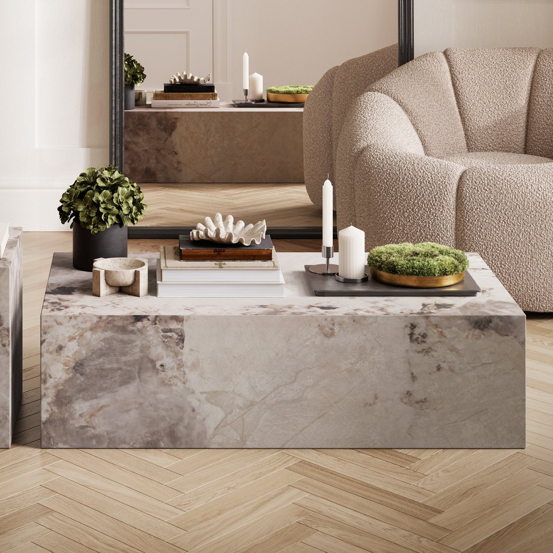 Newlyn marble effect coffee table