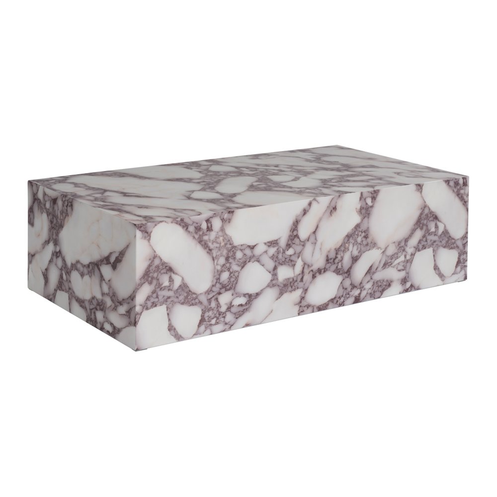 Newlyn marble effect coffee table in Calacatta Viola