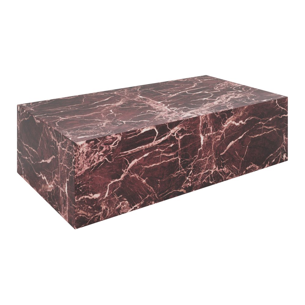 Newlyn marble effect coffee table in Rosso Levanto