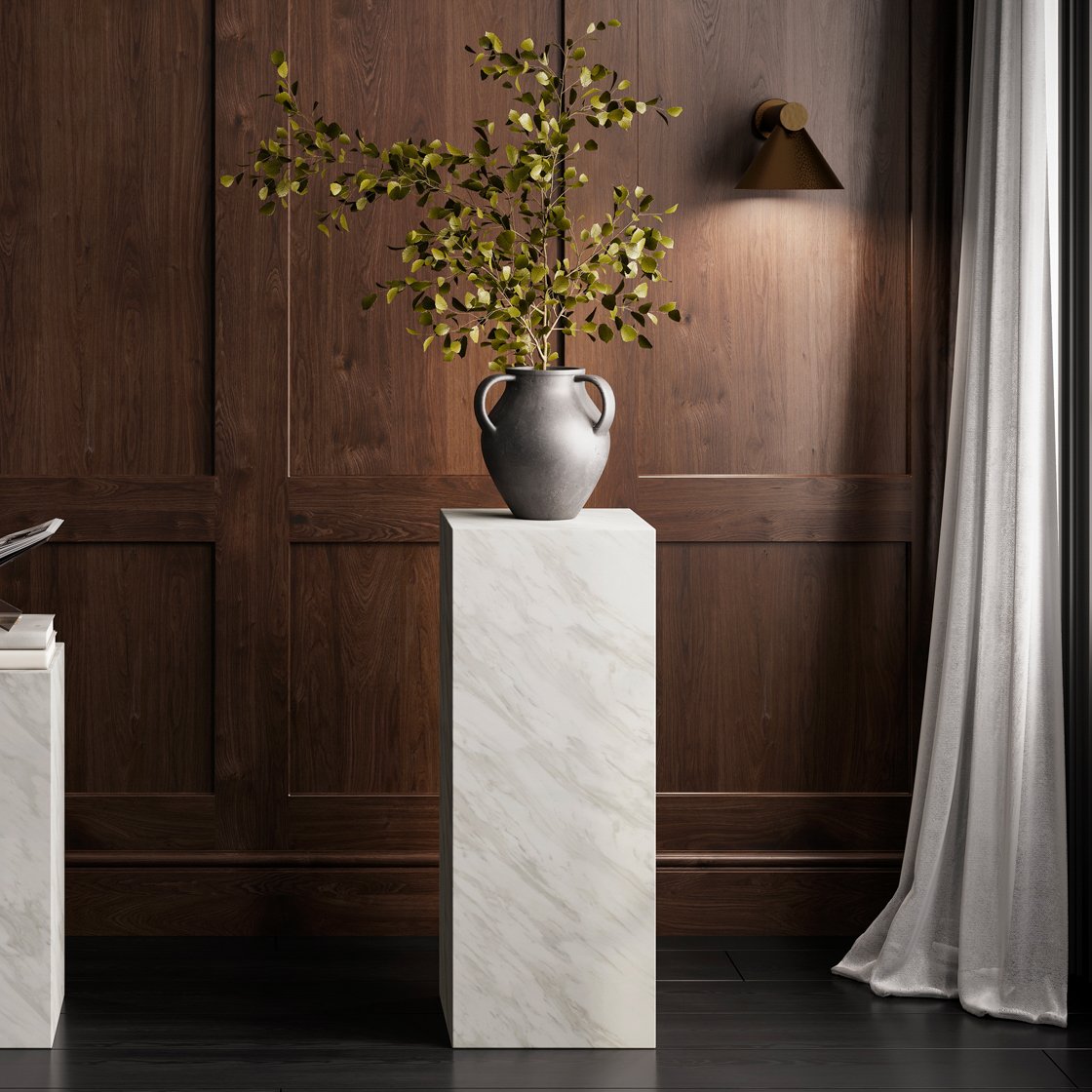 Newlyn marble effect pedestal