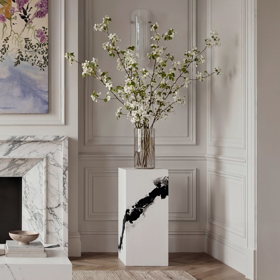 Newlyn marble effect pedestal
