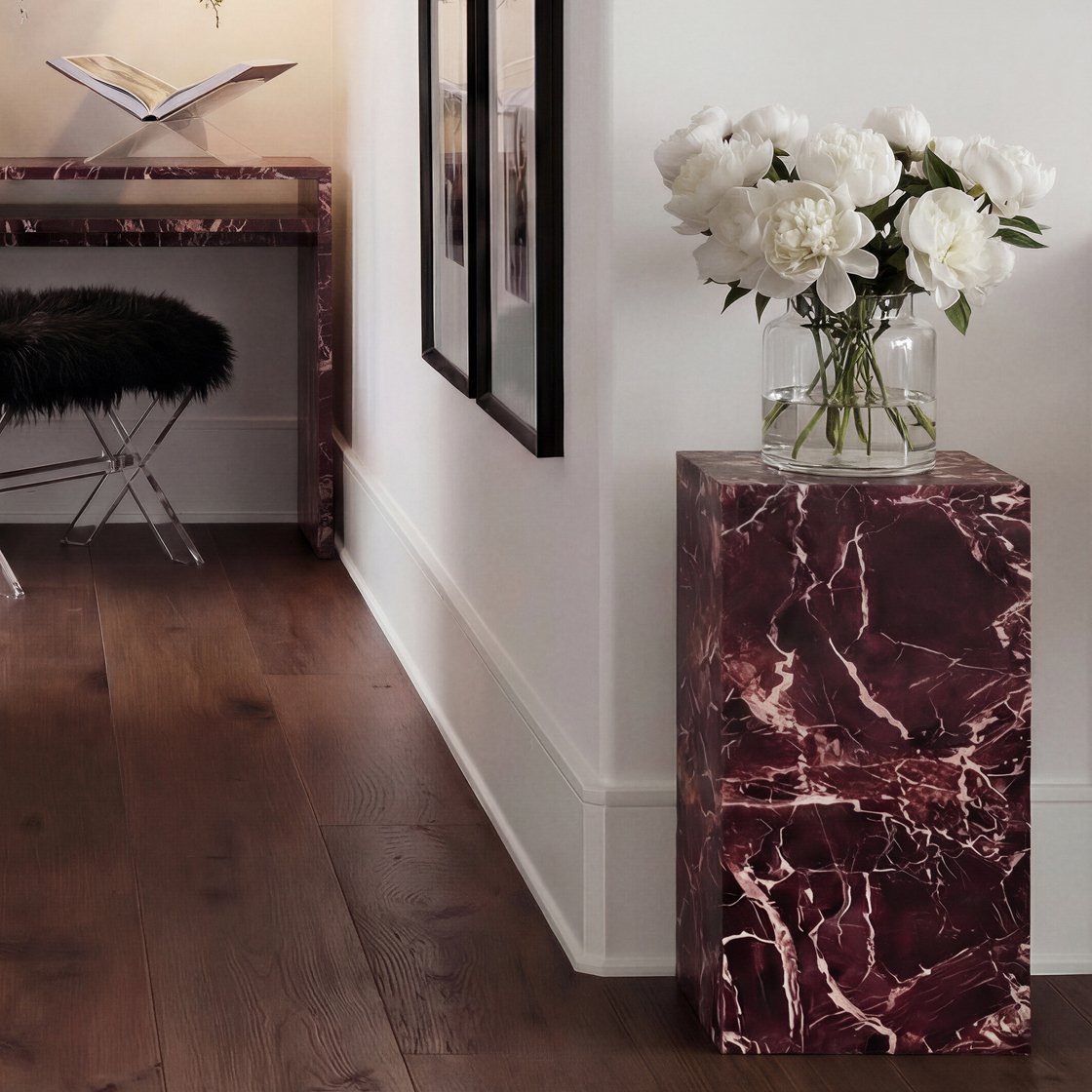 Newlyn marble effect pedestal
