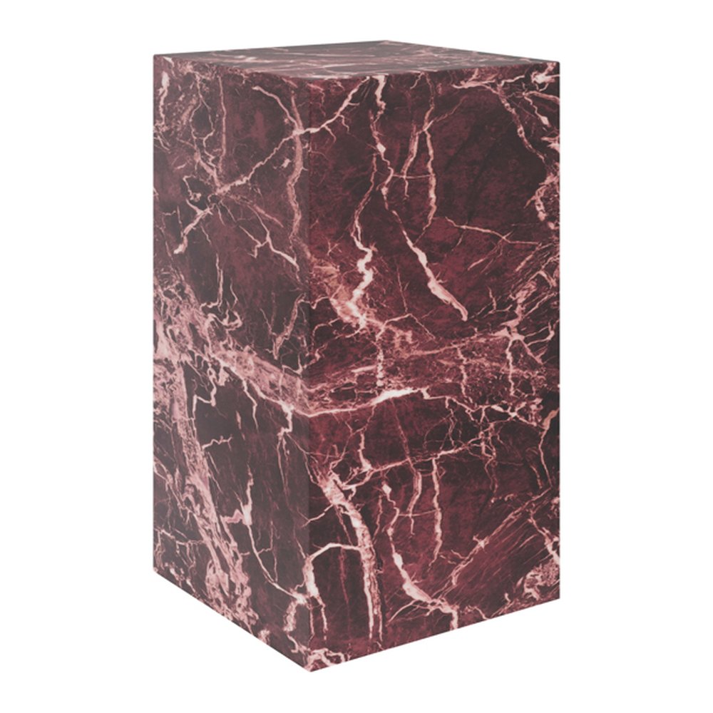 Newlyn marble effect pedestal in Rosso Levanto