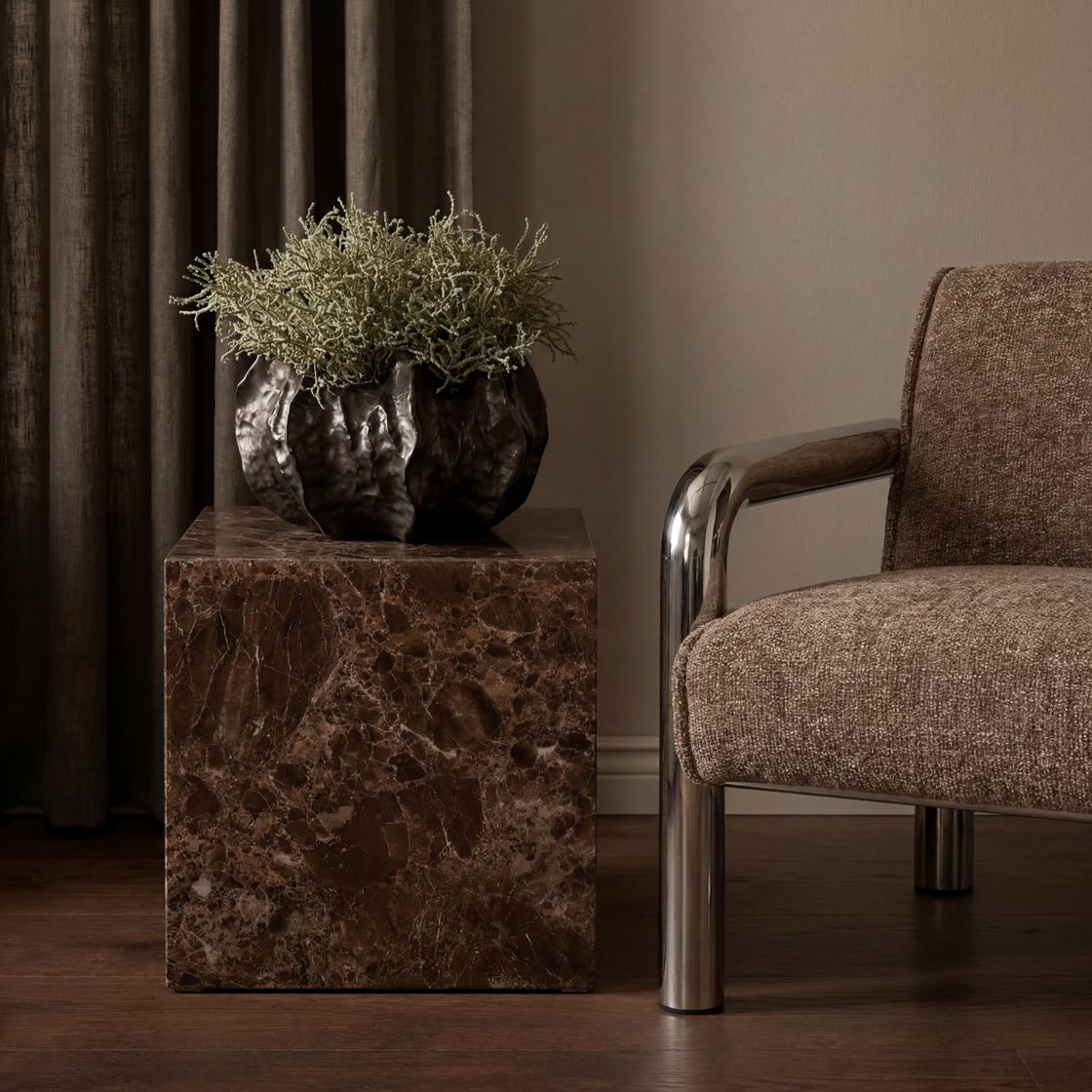 Newlyn marble effect side table