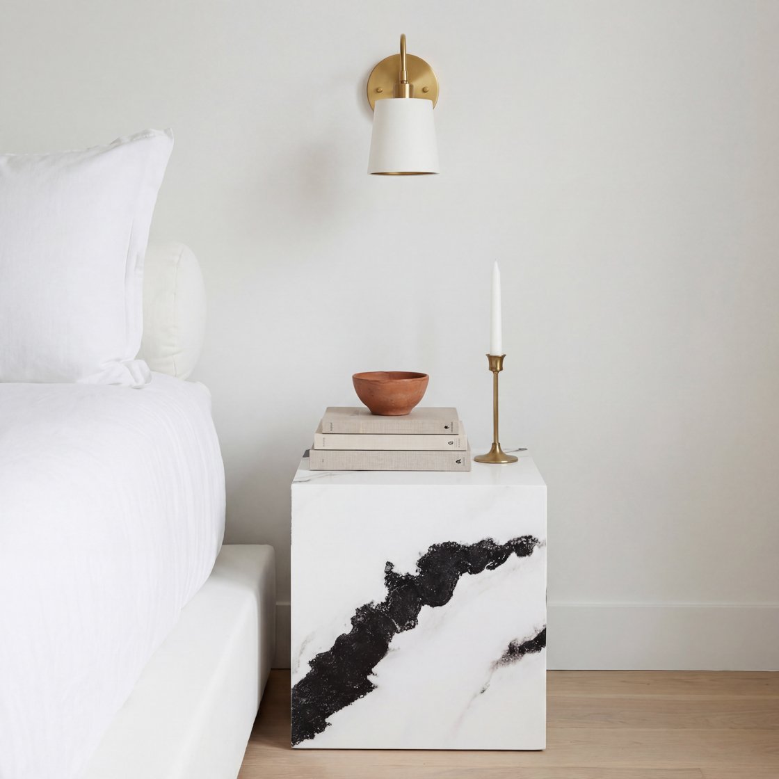 Newlyn marble effect side table