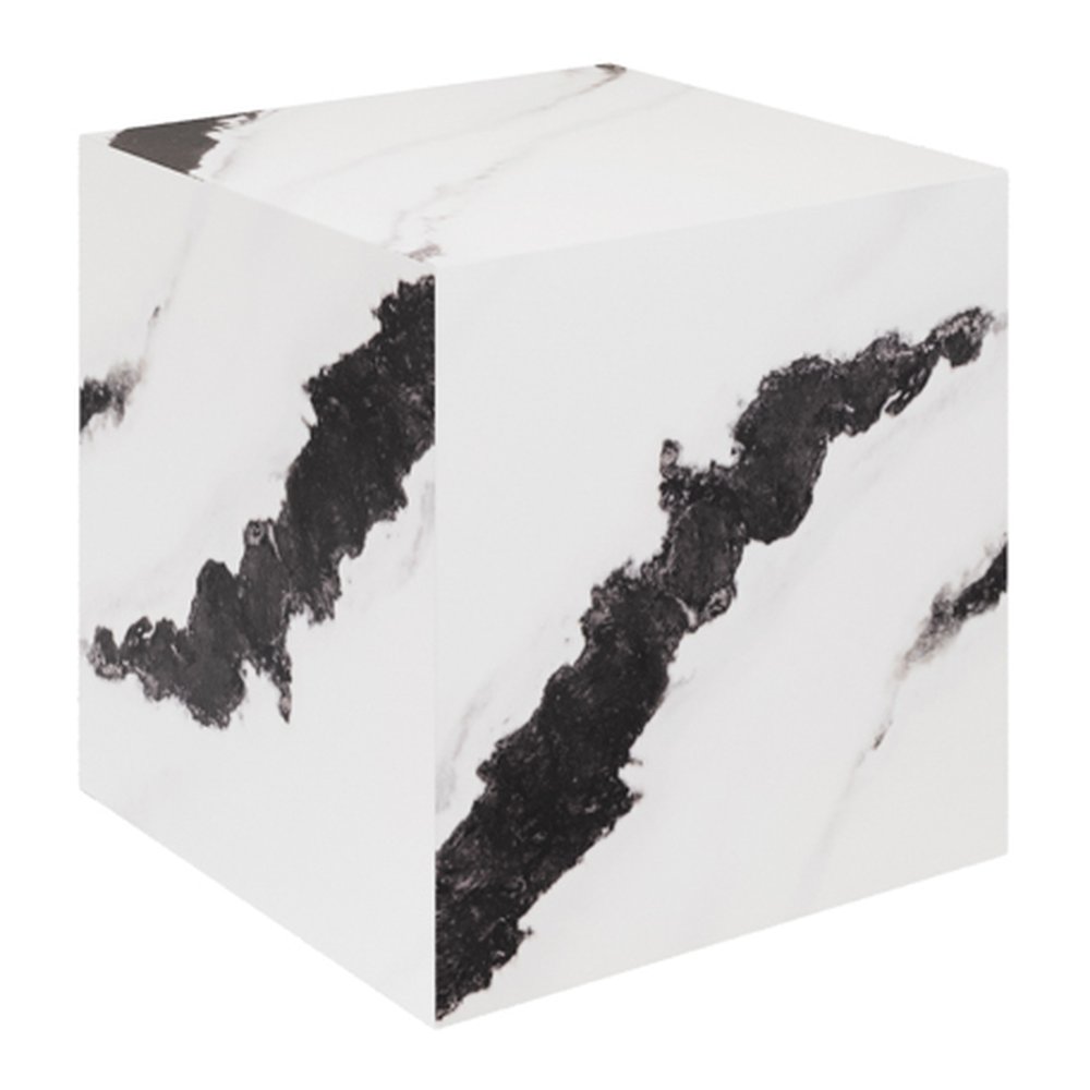Newlyn marble effect side table in Panda