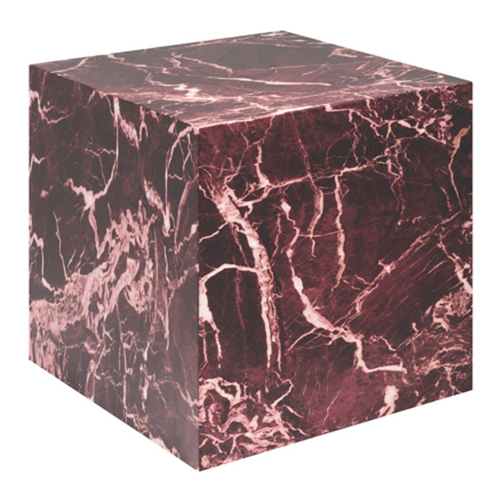 Newlyn marble effect side table in Rosso Levanto